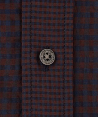 JOSEPH ABBOUD MOUNTAIN 【日本素材/軽量/オーガニックコットンブレンド】チェックコンビ アウトドア シャツ ダークブラウン系3