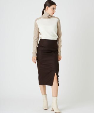 BEIGE， 【WEB限定・S-size】ROGAN / タートルネックニット Off White×Taupe