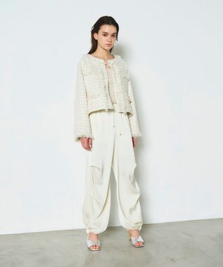 GRACE CONTINENTAL フリンジドルマンジャケット キナリ