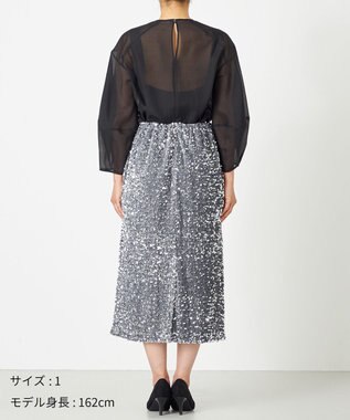 NAVE 【Nave・洗える】スパンコール スカート シルバー系
