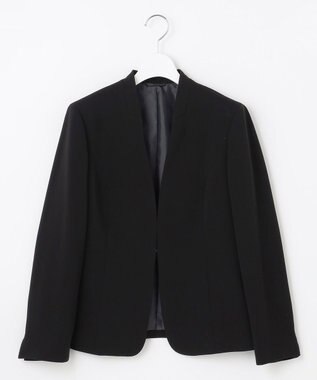 J.PRESS LADIES L 【WEB限定カラーあり・洗える】セラテリーダブルクロス ノーカラー ジャケット ブラック系