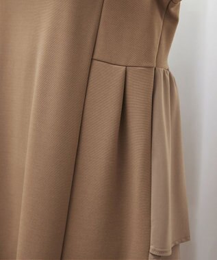 Tiaclasse L 【洗える】ドッキングティアードワンピース キャメル