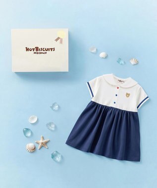 MIKI HOUSE HOT BISCUITS セーラーカラー ワンピース セット【BOX付き】