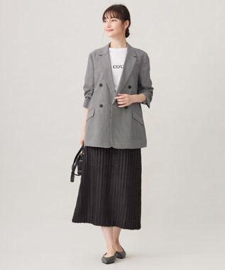 自由区 【セットアップ対応・洗える】フリンジジャガード スカート アッシュ