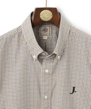 J.PRESS MEN 【WEB限定】ポプリンチェック J刺繍 シャツ/B.D アイボリー系3