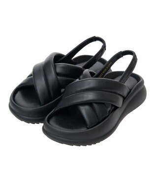 Green Parks ＲＵＰＩＳ．　パフクロスサンダル Black