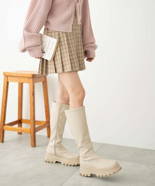 WEGO 【SCHOOL ITEM】プリーツスカパン ベージュチェック1