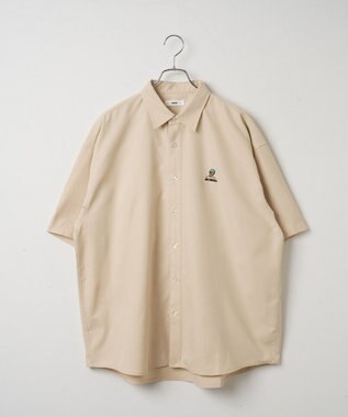 WEGO 【シワになりにくい】イージーケアオックスフォードワンポイントシャツ（S） ベージュ