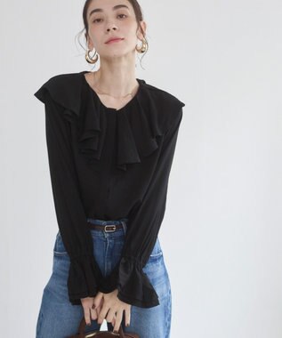 WEGO 【ANGIE VINTAGE】ラッフルブラウス ブラック