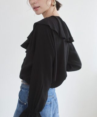 WEGO 【ANGIE VINTAGE】ラッフルブラウス ブラック