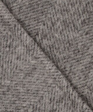 自由区 L ウールリバーロング コート グレーヘリンボン