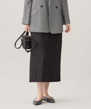 【セットアップ対応・洗える】フリンジジャガード スカート