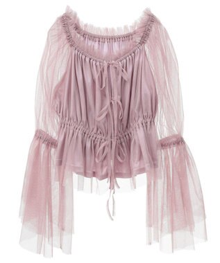 earth music&ecology チュールブラウス Pink
