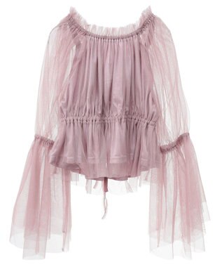earth music&ecology チュールブラウス Pink