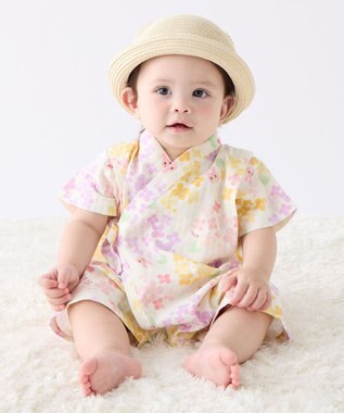 MIKI HOUSE HOT BISCUITS 【60-80cm】総柄 甚平オール