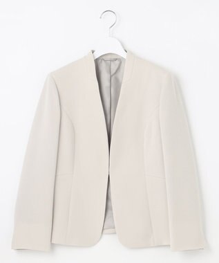 J.PRESS LADIES L 【WEB限定カラーあり・洗える】セラテリーダブルクロス ノーカラー ジャケット ベージュ系
