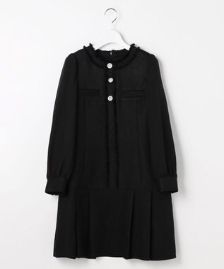 Feroux ツイードミディ ワンピース ブラック系