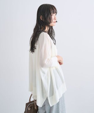 Green Parks ボックスゆったりカーディガン White