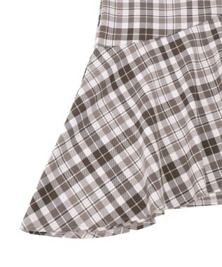 earth music&ecology ティアードイレヘムスカート Check Brown