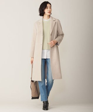 J.PRESS LADIES L 【WEB限定カラーあり・洗える】CLEAR COTTON BLEND サイドスリット ニット ライトグリーン系