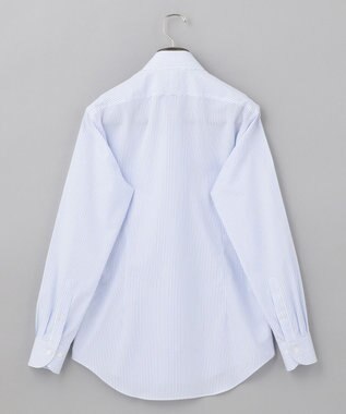 GOTAIRIKU 【形態安定】プレミアムプリーツシャツ_ワイドカラーストライプ サックスブルー系1