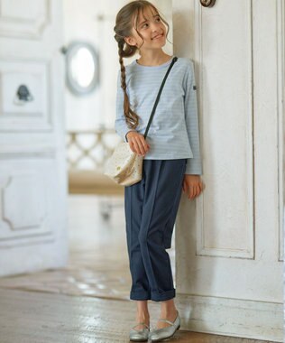 組曲 KIDS 【110-140㎝】ストレッチツイル パンツ ネイビー系