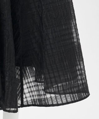 23区 【エステータ】シャドーチェック アシンメトリー ワンピース ブラック系