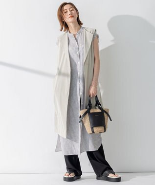 23区 L 【WEB限定/洗える】2WAYストレッチツイル ワイドパンツ ブラック系