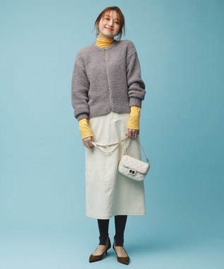 UNFILO ストレッチコーデュロイ Iラインスカート オフ