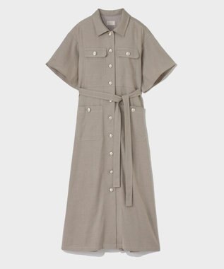 GRACE CONTINENTAL リネンデニムライクワンピース ベージュ
