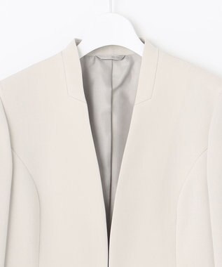 J.PRESS LADIES L 【WEB限定カラーあり・洗える】セラテリーダブルクロス ノーカラー ジャケット ベージュ系