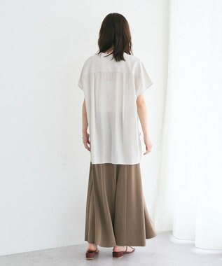 YECCA VECCA 【接触冷感】カットマーメイドスカート Dark Beige
