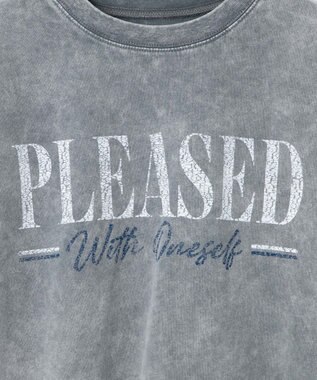 WEGO 【洗える】ヴィンテージウォッシュロールアップショートTシャツ グレーその他