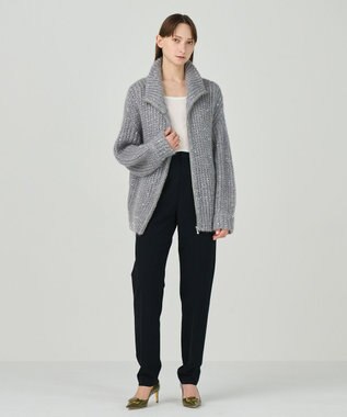 GRACE CONTINENTAL スパンコールニットブルゾン グレー