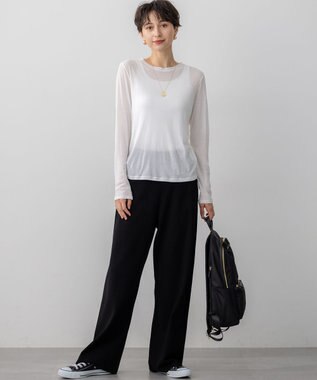 23区 L 【Oggi5月号掲載/洗える】シアー レイヤード TEE ホワイト系