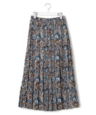 J.PRESS YORK STREET 【WOMEN】ペイズリーワイドプリーツ スカート ブルー系3