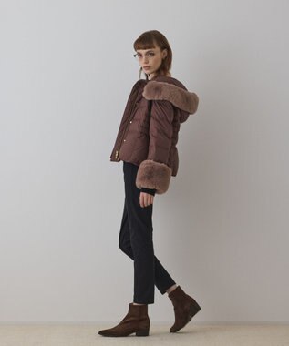 GRACE CONTINENTAL エコファーショートダウンジャケット ブラウン