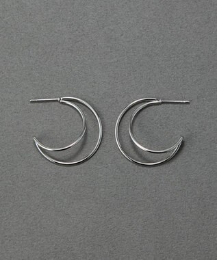 Phoebe 〈金属アレルギー対応〉クレセントレイヤーフープピアス　シルバー　ステンレス シルバー