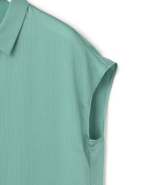 ICB 【接触冷感・洗える】サテンヨウリュウ フレンチスリーブシャツ セラドン系