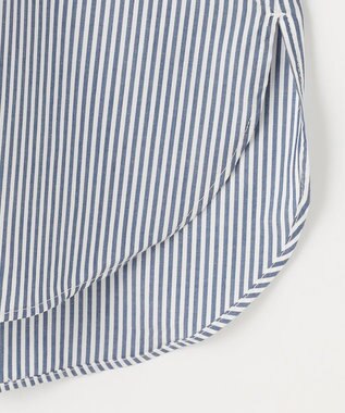 ANY 【UVカット/抗菌防臭/速乾】エニィファンクション　フリルモックブラウス ブルーストライプ