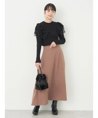 earth music&ecology ショルダーチュールレースプルオーバー Black