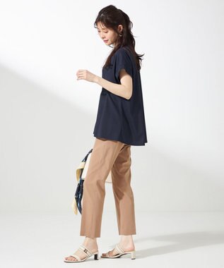 ANY SIS 【洗える】カナパジャージー ブラウス ネイビー