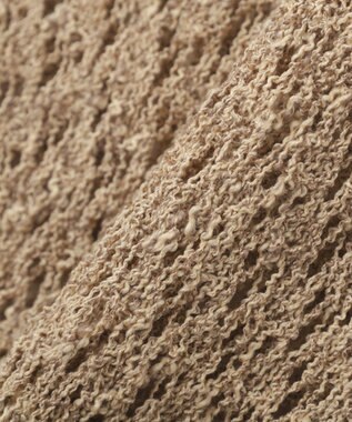 Green Parks 衿付き透かし編みニットプルオーバー Beige