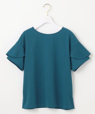 ANY SIS L 【前後着用・UVケア・洗える】2WAYジョーゼットジャージーフリル カットソー グリーン