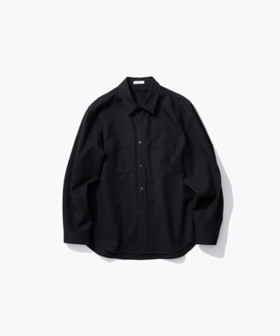 ATON HARD WASHED COTTON | シャツジャケット - UNISEX BLACK