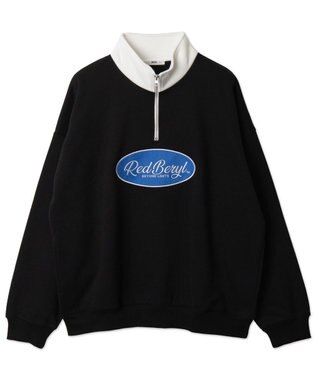 WEGO サークルロゴハーフジッププルオーバー ブラック