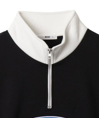 WEGO サークルロゴハーフジッププルオーバー ブラック