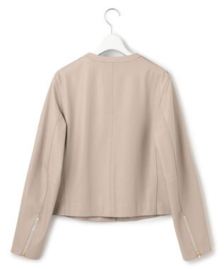 23区 S ラムレザー ノーカラージャケット グレージュ系