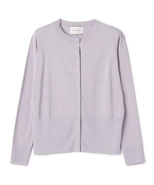 BEIGE， JULIE / コットンシルク クルーネックカーディガン Lilac