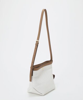 TOPKAPI 【Breath TOPKAPI】サングラスホルダー付き レザーコンビ カゴ ショルダーバッグ ホワイト